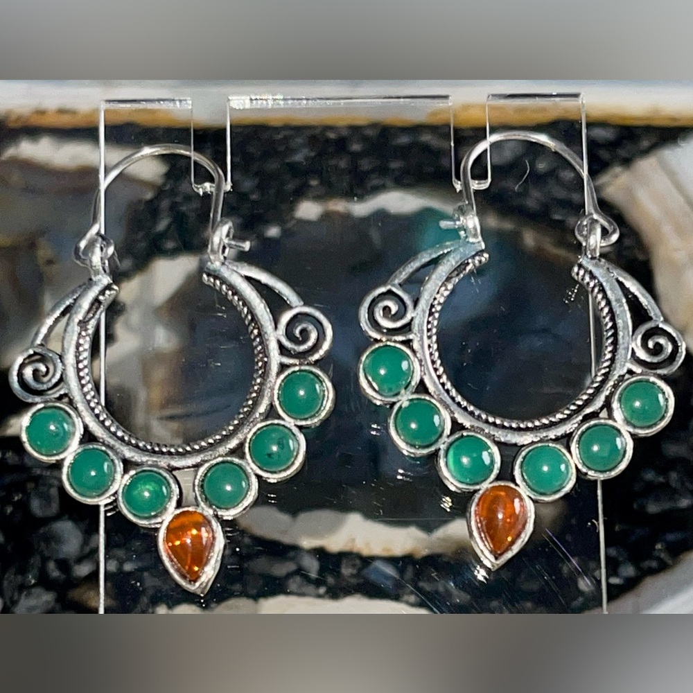 Chalcedony Earrings 2”